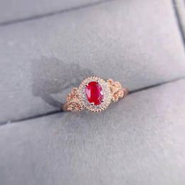 Cluster ringen echte S925 Silver Sterling Ruby edelstenen ring voor vrouwen trouwringen Anillos de Engagement Origin Jewellry Women
