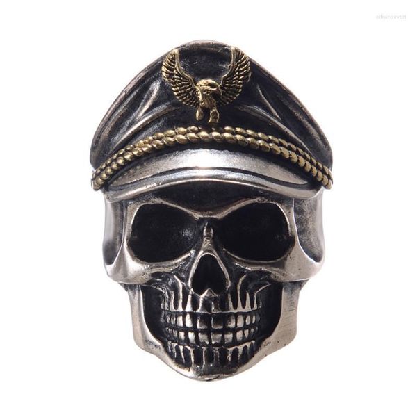 Anillos de racimo Relodi Punk World War 2 Memorial Undead Legion Eagle Hat Hombre Barba Anillo Capitán Soldado Skull Men SP2817 Edwi22