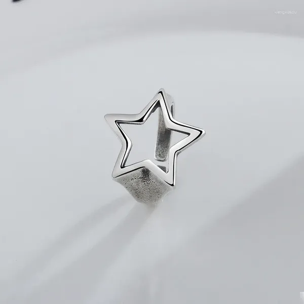 Anneaux d'étoile rétro Retro Hollow à cinq points pour mâle Femelle personnalisée Silver Thai Jewelry Simple Index polyvalent KOFSAC