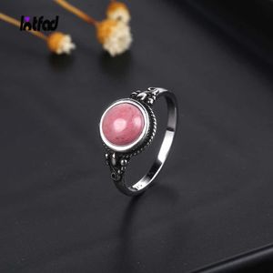 Cluster ringen retro natuurlijke ronde 8 mm rhodochrosite tijger eye ring voor vrouwen 925 sterling zilveren feest sieraden ring verloving bruiloft cadeau g230228