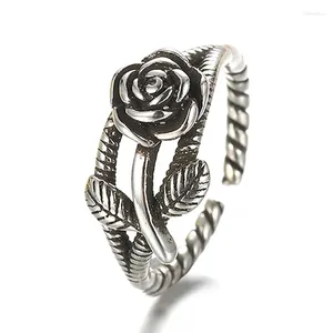 Cluster Ringen Retro Rose Rope Opening Ring Party Lady Verstelbare Persoonlijkheid Meisje Dans Sieraden Valentijnsdag Verjaardagscadeau