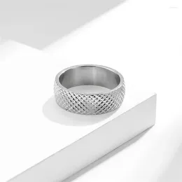 Anneaux de cluster Rhombus Cut Surface Titanium Personnalité Haute Quelity Fine Acier inoxydable Mâle Femelle Bague Polie Pas de Fading JZ624