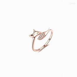 Cluster Rings Rin Ent Simple 925 Sterling Silver Versatile Rose Gold Personality Ring Lovely Forest Department Tide Toby22