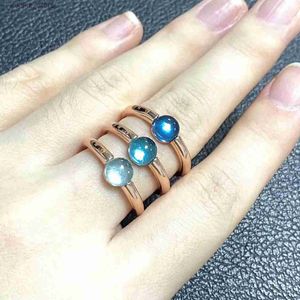 Clusterringen Ring 40 kleuren Snoepkristal Eenvoudige ronde ring Turquoise ring voor dames Rose vergulde mode-sieraden Verjaardagscadeau L240315