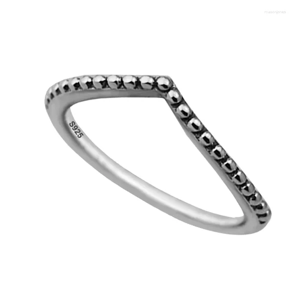 Anillos de racimo anillo con cuentas de plata de plata para mujeres anel masculino 925 joyas hombres anillos sterling boda