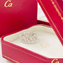 Cluster anneaux anneau de créateur bijoux de luxe pour femmes alphabet diamant conception mode occasionnelle cadeau de Noël tempérament polyvalent szie otj6v