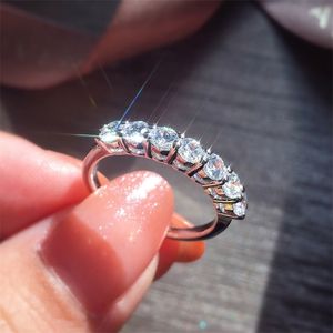 Clusterringen romantisch 925 zilveren ring sieraden ronde uitstekend gesneden huwelijksfeestje jubileumring 220922