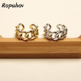 Cluster Rings Ropuhov 2022 JUwery Trendy Koreaanse grensoverschrijdende accessoire ring Cool Open Mode Chain Woman
