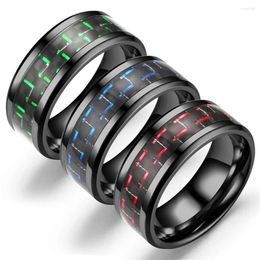 Anneaux de cluster Rotation Anxiété Fidget Titane Chaîne en acier inoxydable Spinner Bague pour hommes Bleu Or Couleur Noir Punk Rock