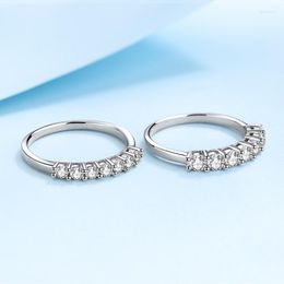 Cluster-Ringe, rund, ausgezeichneter Schnitt, Moissanit-Ring für Mädchen, 925er-Sterlingsilber, Pt950-plattiert, Eternity-Cocktail, feiner Schmuck, Party-Geschenk