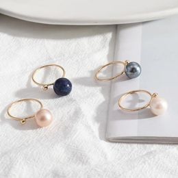 Cluster Ringen Ronde Wit Blauw Roze Koperen Kralen Mode Lagen Innerlijke Dia 1.7 Cm Goud Kleur Brincos Pendientes Sieraden Voor vrouwen