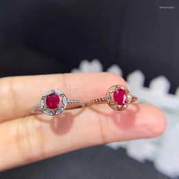 Cluster ringen Ruby edelstenen ring voor vrouwen sieraden Natural Gem Real 925 zilveren goud vergulde verjaardagsfeestje Gift Birthstone