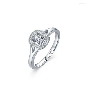 Clusterringen S Sterling Sier Sugar Diamond Plated Platinum Ring voor dameslicht veelzijdige trend