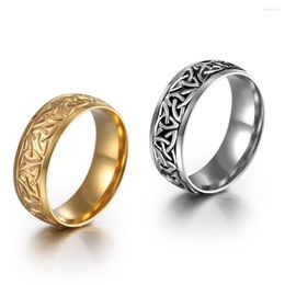 Bagues en grappe S7 Style nordique Viking graphique bicolore bague en acier titane personnalité hommes tempérament SA1134