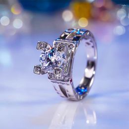 Cluster Ringen S925 Eiffeltoren 4 Klauw Zirconia Ring Vrouwelijke 1 High Carbon Diamond Simulatie Bruiloft Voor Vrouwen Sieraden