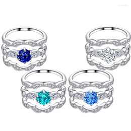 Clusterringen S925 Zilveren kleuren hart ingesteld voor vrouwen vintage geometrische parelparel vlinder vinger vrouwelijke trendy sieraden cadeau