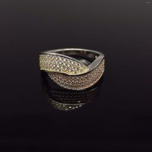 Cluster ringen S925 Silver European en Amerikaanse mode Full Diamond Ring for Men Women Gold Compated Sieraden