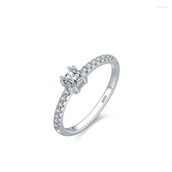 Cluster anneaux S925 Silver Japan Corée du Sud Cross Brorder huit coeurs et flèches Simulate Diamond Ring For Women in Europe AndaMerica