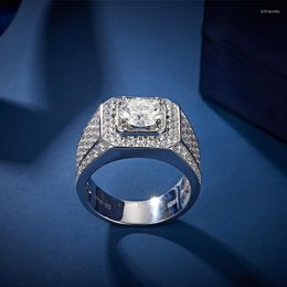 Clusterringe S925 Silber vergoldet 18 Karat Gold 1-5 Kultivierter Diamantring Domineering für Mann Luxus Verlobung Hochzeit