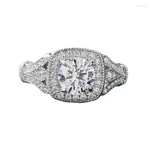 Cluster anneaux S925 Anneau argenté quotidiennement Classic Fashion polyvalent un diamant