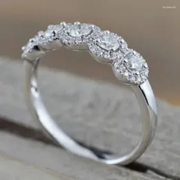 Cluster Ringen S925 Sterling Zilver Kleur 1 S Diamanten Ring Voor Vrouwen Anillos Bizuteria Pure Diamante Edelsteen 925 Sieraden Meisje