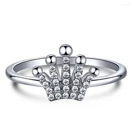 Anillos de racimo S925 Ring de corona de plata esterlina Joyería de mujer personalizada