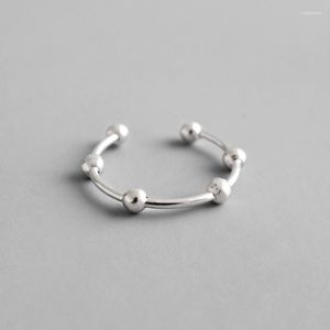 Cluster Rings S925 Sterling Silver Open Ring Spacer Beads Individuel Réglable À La Main De Fiançailles De Mariage Bague Femme Bijoux De Mode