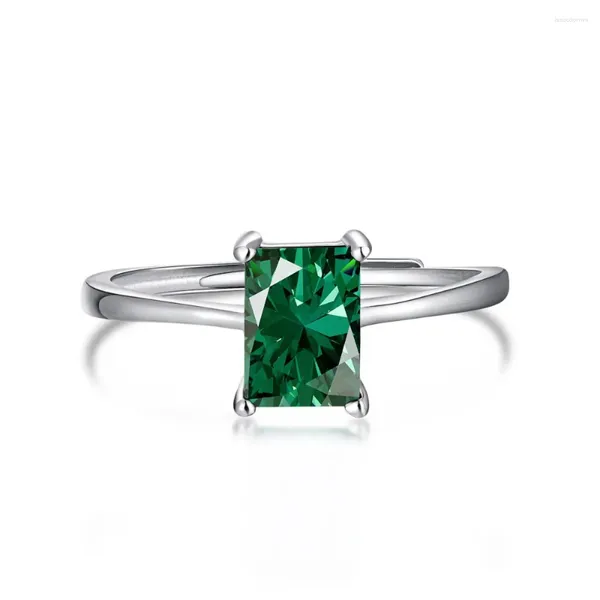 Cluster anneaux S925 Sterling Silver Ring Diamond Colorful Advanced Fashion polyvalent et continuez en vie