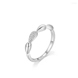 Anneaux de cluster S925 Sterling Silver Ring pour les femmes European et American Cross-Border Classic Micro Diamond Inclay Style STRAP EMPAPILABLE