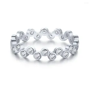 Clusterringen S925 Sterling zilveren ring Dames Bubble Diamond gerangschikt Eenvoudig en stijlvol gepersonaliseerde wijsvingersieraden