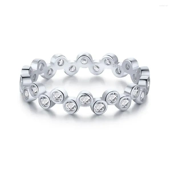 Anillos de racimo S925 Anillo de plata esterlina Burbuja de mujer Diamante arreglado Simple y elegante Joyería de dedo índice personalizada