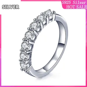 Anillos de conglomerados S925 STERLING SILE PROPuesta de anillo femenino simple Compromiso de matrimonio Aniversario de cumpleaños Diamante para mujeres