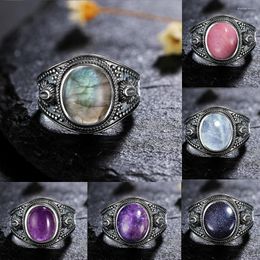 Cluster Anneaux S925 Ring vintage Silver Silver OVAL 8x10 mm Tiger's Eye Stone for Men Women Women Office Luxury RhodochroSTIS