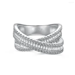 Cluster-Ringe, geschlossener Ring aus S925-Sterlingsilber mit Diamant-Vollzirkon-Design und vielseitigem Kunsthandwerk für Frauen