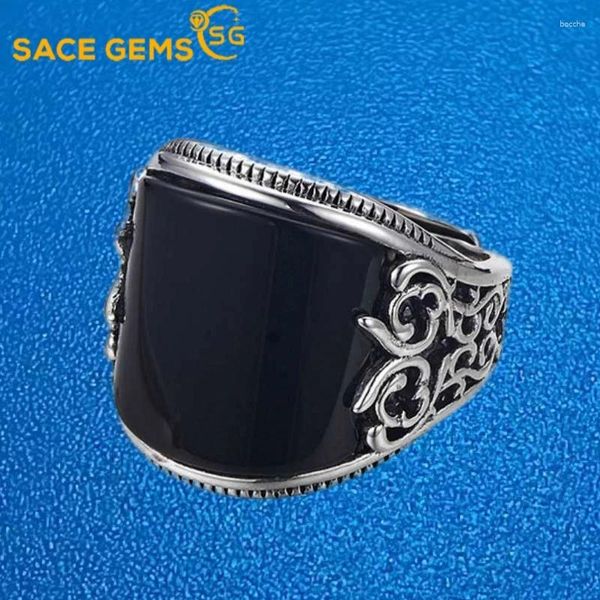 Anillos de racimo sacegems tendencia 925 abate de plata esterlina anillo de lujo reevantable para cóctel de compromiso masculino