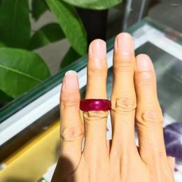 Cluster Rings Sale 18# Maat Rode Ruby Ring Stone 5# Corundum Gemstone