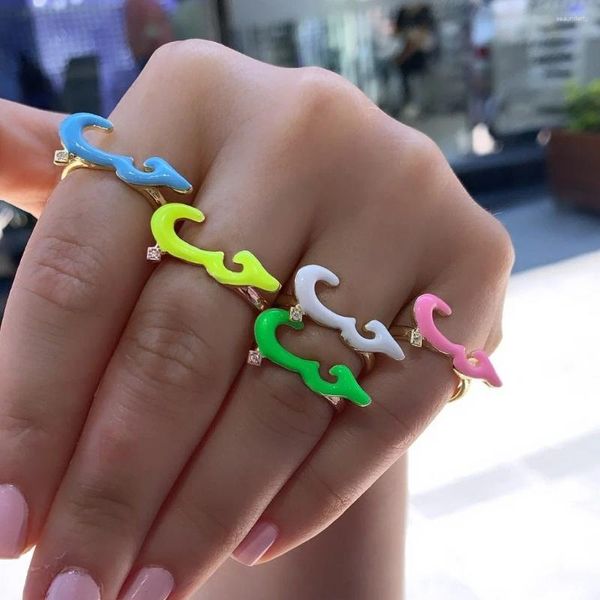 Anillos de racimo Sdzstone Gold Fashion Wholesale Women Offer Jewelry Open Ajustado NEON NEON ESOMICA ARABOR