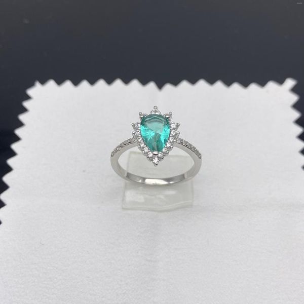 Bagues en grappe vendant de la mode européenne en argent Sterling 925 bague exquise platine gemme turquoise cristal bijoux cadeaux