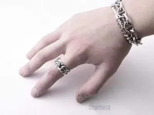 Anneaux de cluster vendant une bague ajustée ouverte pour les femmes et les bijoux Garantee S925 Sterling Silver Retro Thai Gift