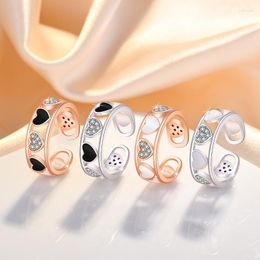 Clusterringen verkopen zilveren kleur gepersonaliseerd liefde hol uit bijpassende mode dames open ring cadeau j435