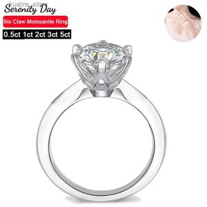 Cluster ringen Serenity GRA gecertificeerd 1-5CT Moissanite ringen Lab Diamond Solitaire ring voor vrouwen engagement belofte trouwringen fijne sieraden L240315