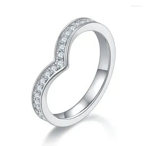 Clusterringen Sgarit Moissanite Ring 0,6ct d kleur diamant sieraden S925 sterling zilveren eeuwigheid verloving voor vrouwelijke accessoires