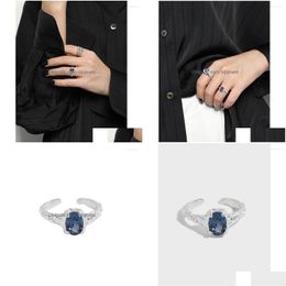 Cluster Anneaux Shanice S925 STERLING SIER OUVERS RING DESIGN SENSE IRREGAR MICRO-INDLAID ZIRCON OUVERT