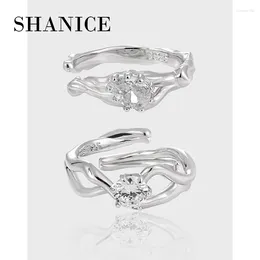 Cluster Anneaux Shanice S925 STERLING Silver Hollow Trendy Clear CZ Romantic Love Ring For Women Fine Wedding Jewelry Cadeaux