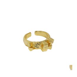 Clusterringen Shanice Sterling Sier 925 eenvoudige Irregar -geschenken voor vrouwen goud verstelbare open ring bague femme 2021 trend sieraden dr Dh4f6