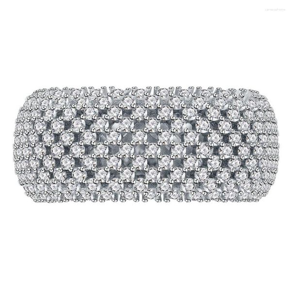 Bagues de cluster Boutique 18 carats plaqué or luxe 925 argent sterling haute teneur en carbone diamant pierres précieuses bijoux fins hip hop rock bague goutte