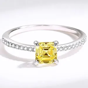 Rings Rings Shop 925 Sterling Silver Asscher Cut Citrine High Carbon Diamonds Gemstone Wedding Engagement Ann Byle Jewellry