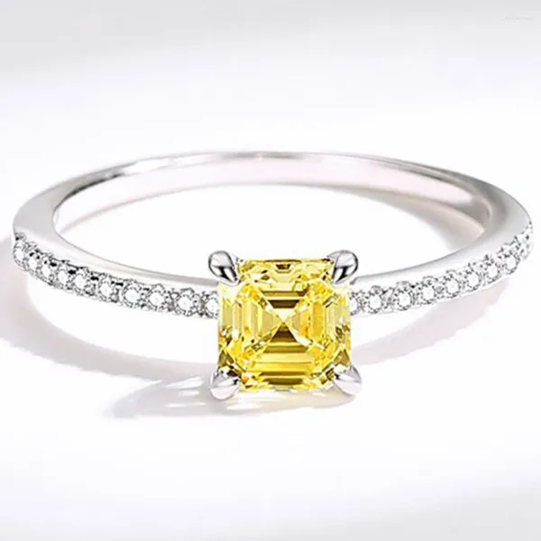 Rings Rings Shop 925 Sterling Silver Asscher Cut Citrine High Carbon Diamonds Gemstone Wedding Engagement Ann Byle Jewellry