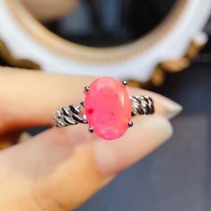 Cluster Rings Sier Pink Opal Ring Engagement Ringwedding Bridal oktober geboortesteen voor vrouwen beloven jubileumgeschenk