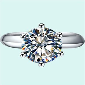 Clusterringen Sightly Test Positive 3Ct 9 0mm D-E Lab-Grown Moissanite Diamond Ring 925 Sterling Silver Engagement Female1256R